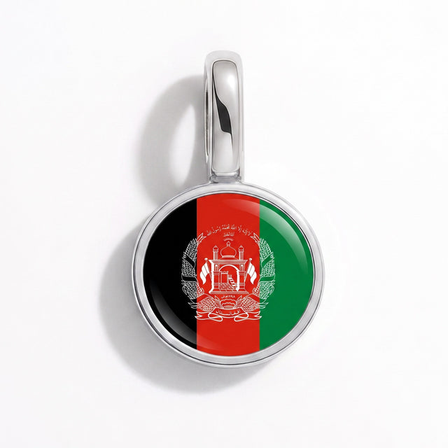 Charm - Flag Round – Silver