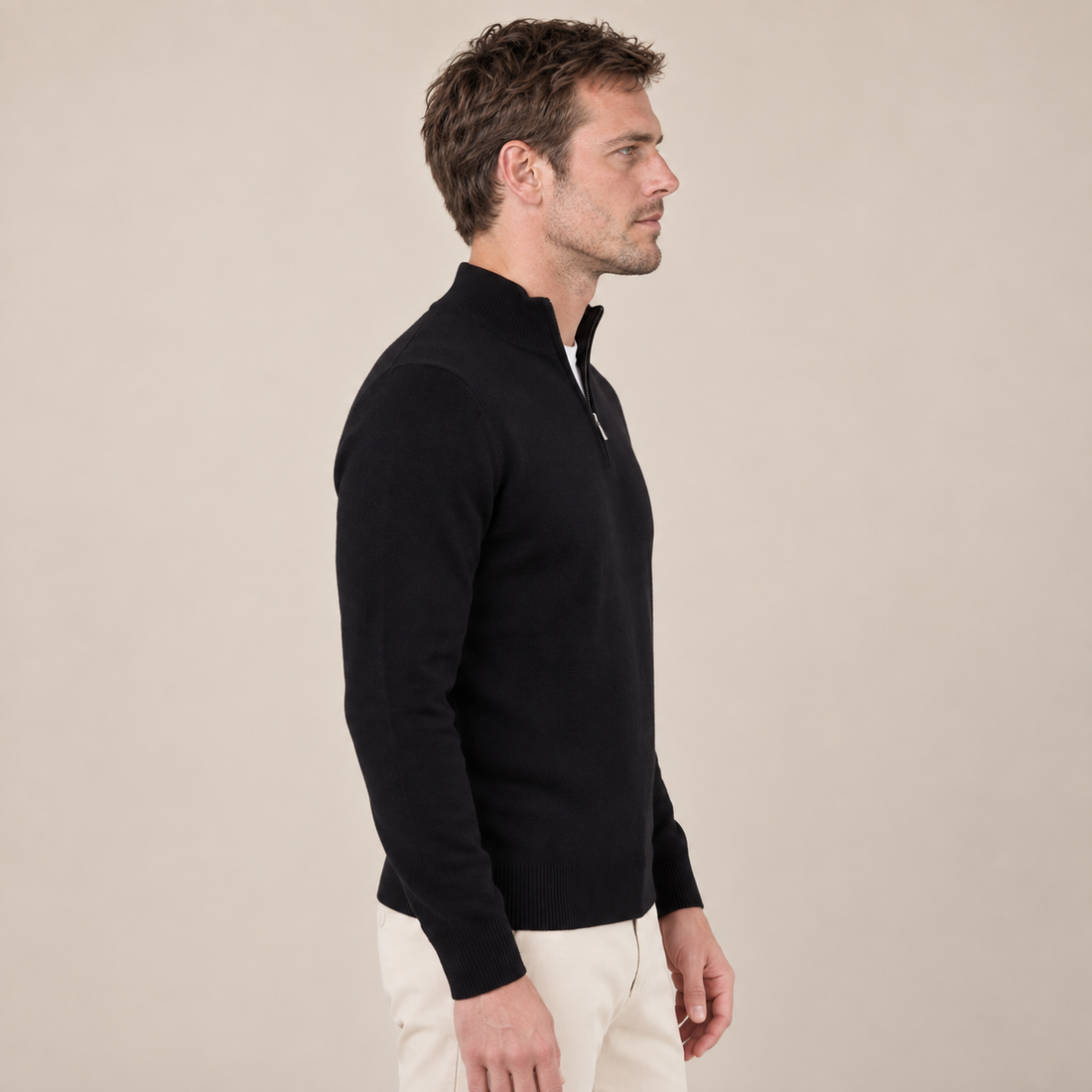 Black Half-Zip Sweater