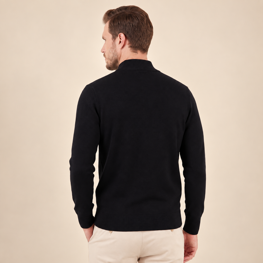 Black Half-Zip Sweater