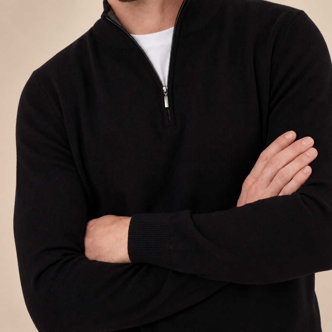 Black Half-Zip Sweater