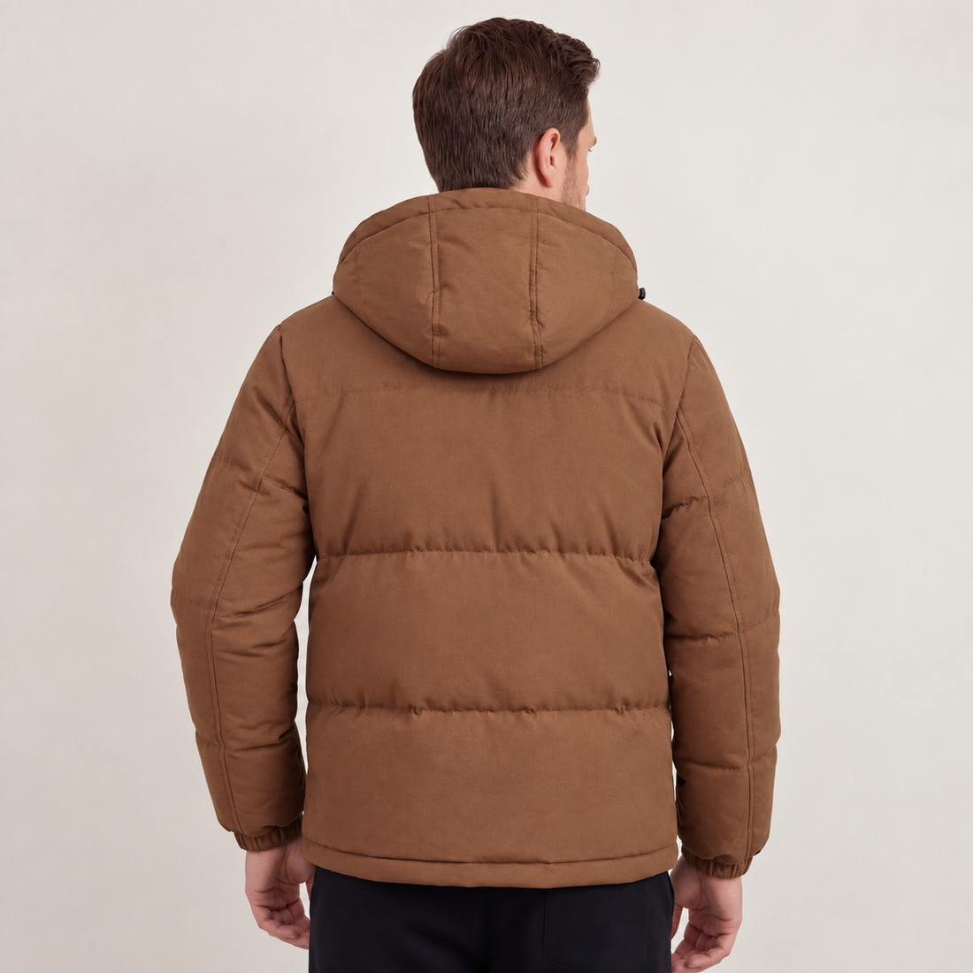 Brown Hooded Puffer Jacket