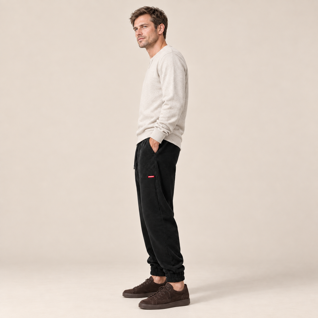 Men's Corduroy Joggers Fleece Lined