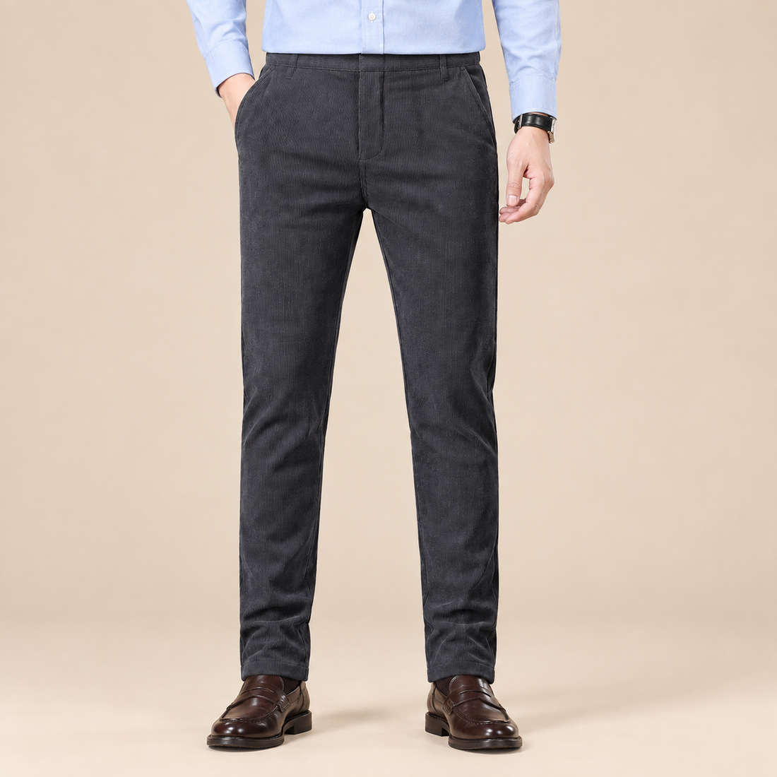Men's Corduroy Trousers Fleece Lined