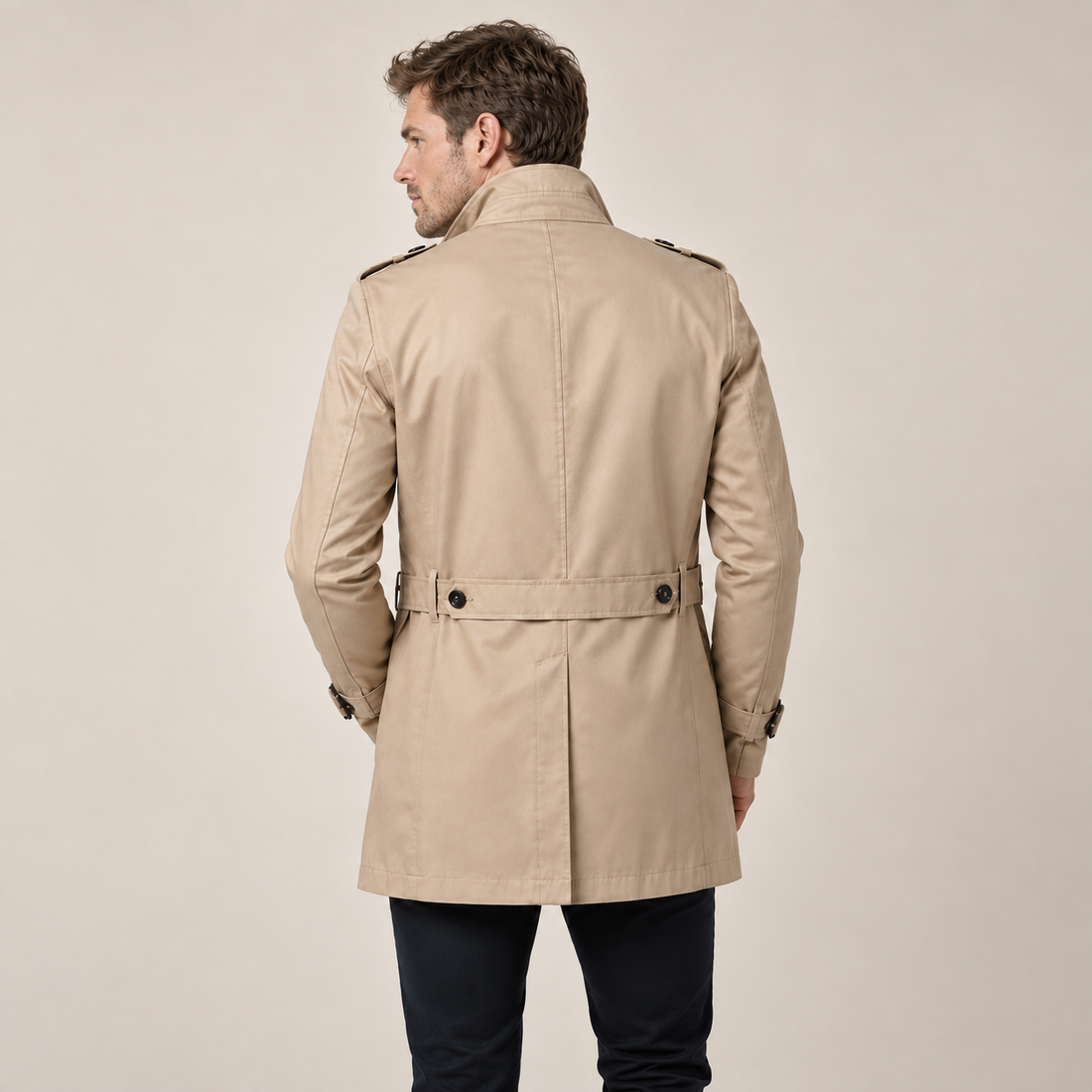 Men's Trench Coat Belted Tailored