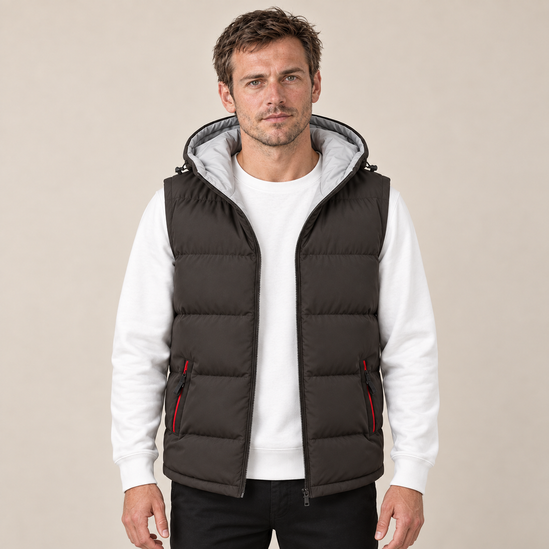 Men's Gilet Hooded Padded Bodywarmer