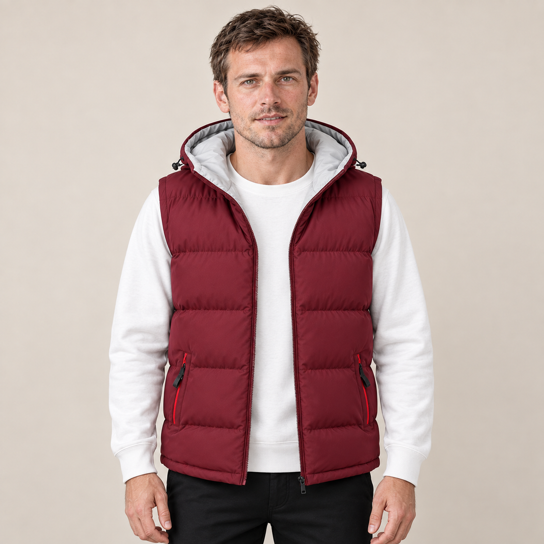 Men's Gilet Hooded Padded Bodywarmer