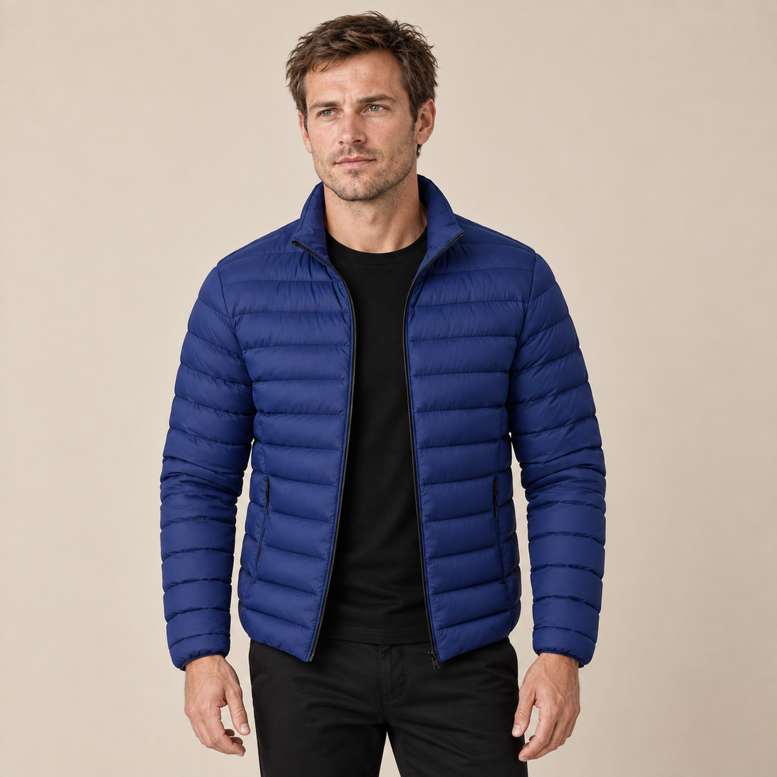 Men's Puffer Jacket Lightweight Stand Collar