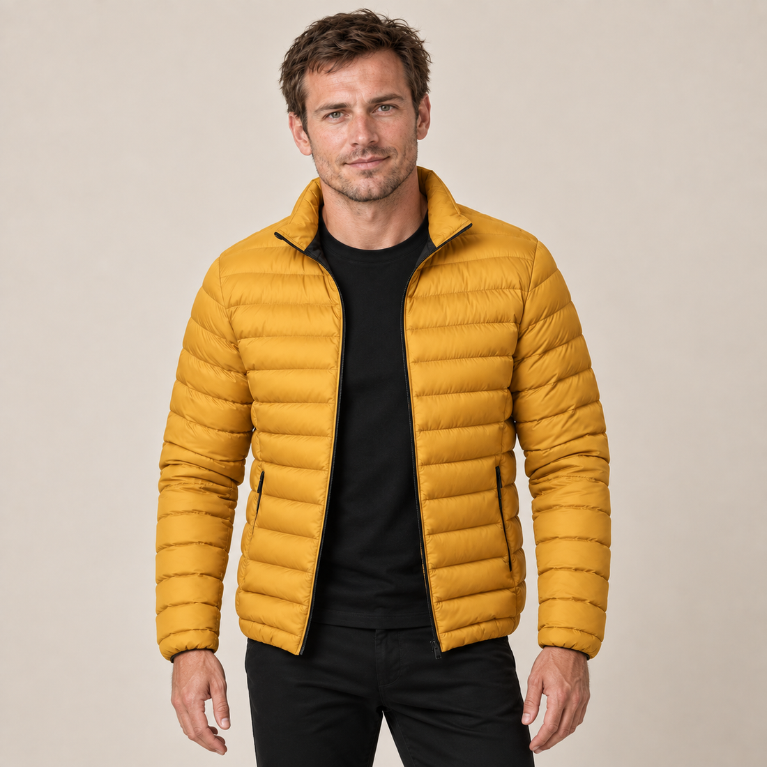 Men's Puffer Jacket Lightweight Stand Collar