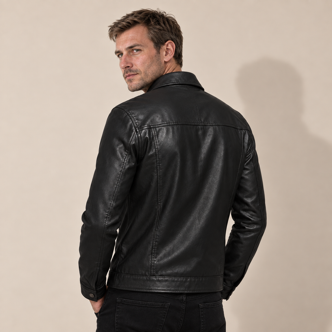 Men's Vintage Faux Leather Jacket