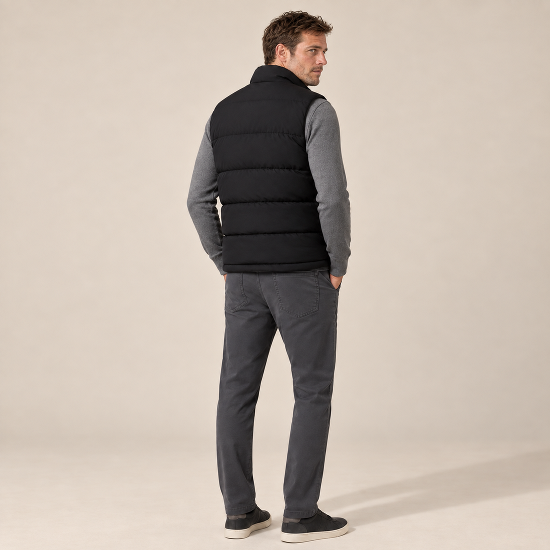 Men's Quilted Gilet Bodywarmer with Zip Front