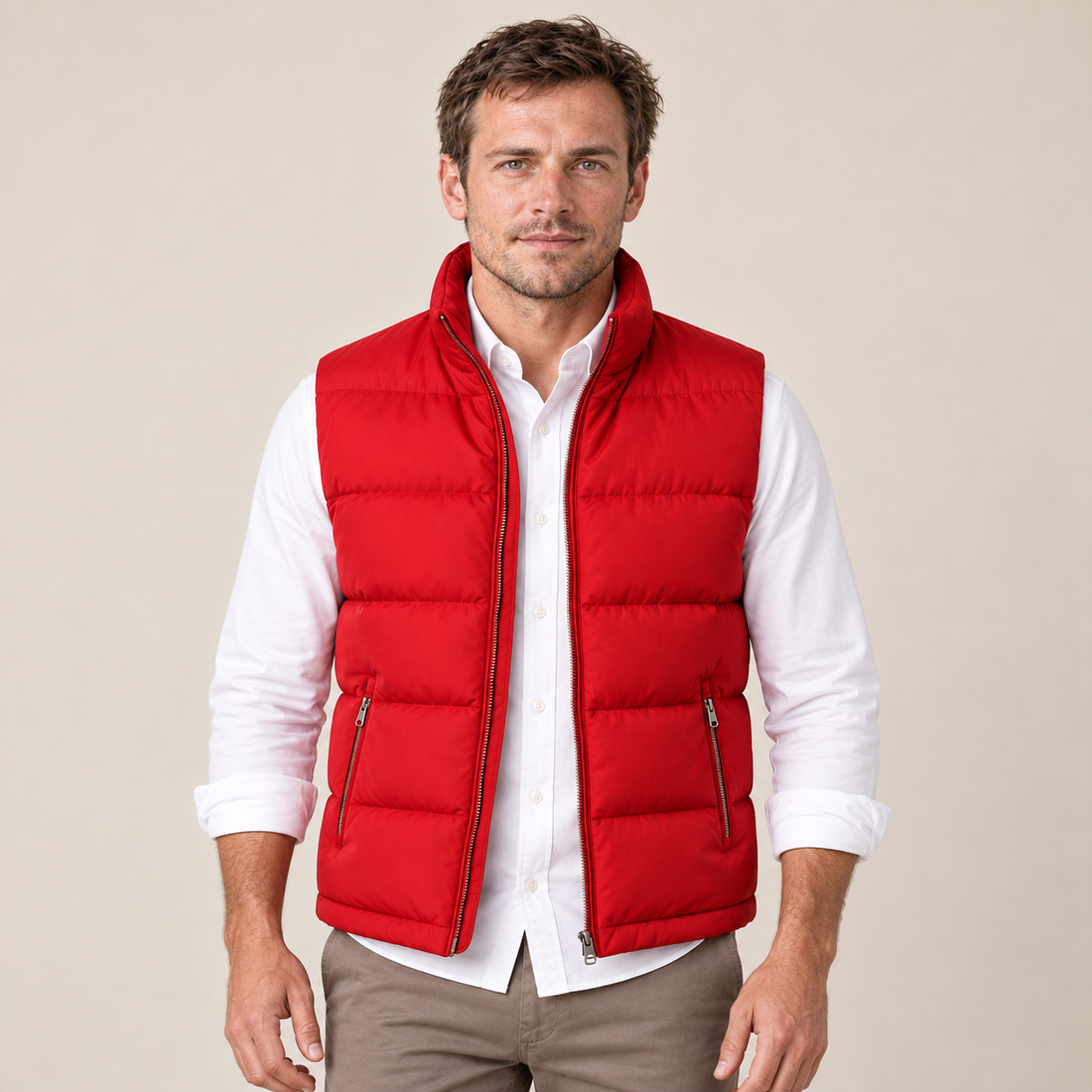 Men's Quilted Gilet Bodywarmer with Zip Front