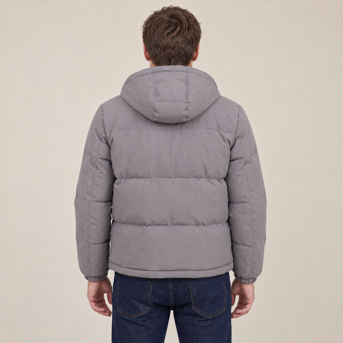 Grey Hooded Puffer Jacket