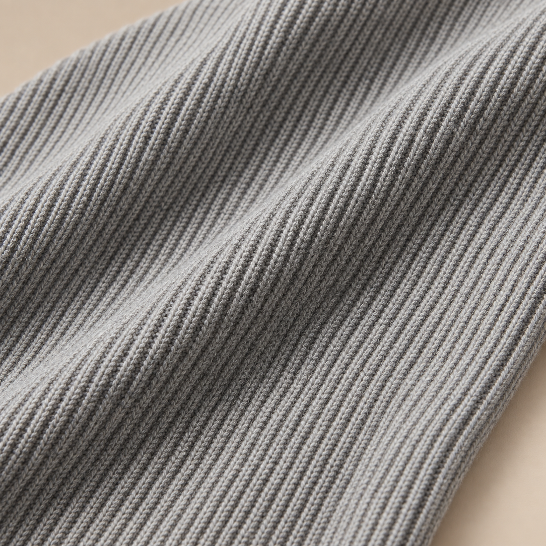 Grey Mélange Ribbed Sweater