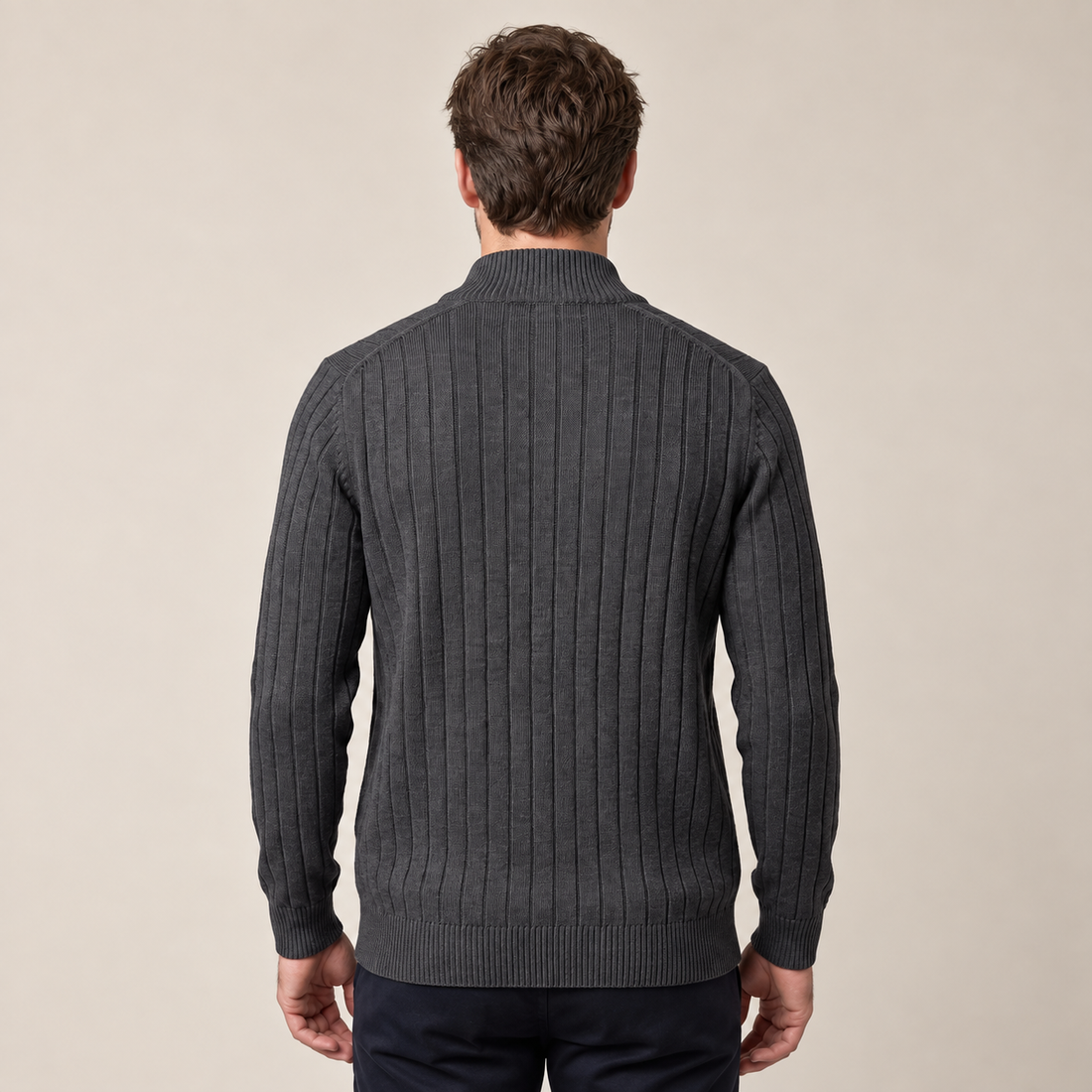 Men's Diamond Knit Full-Zip Cardigan