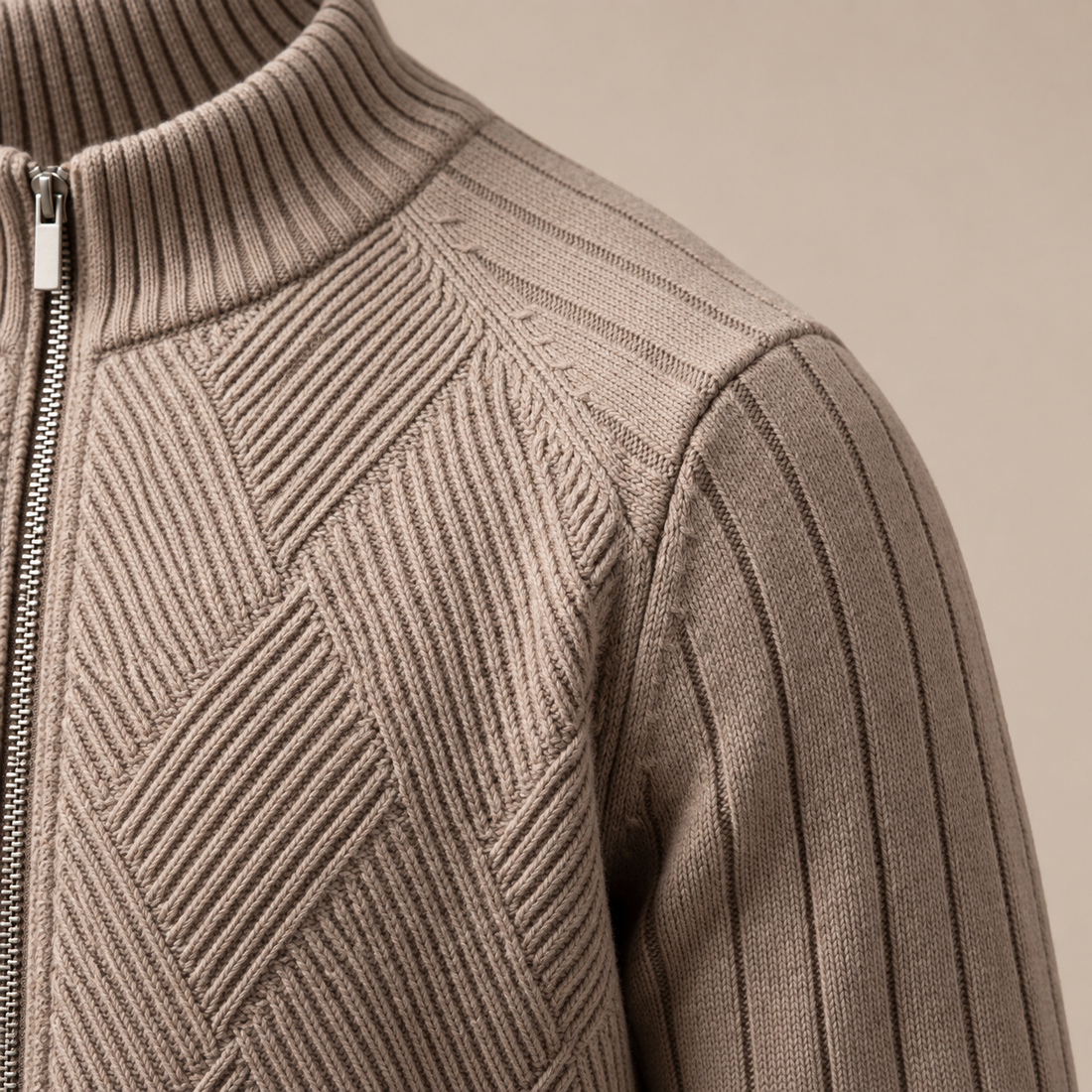 Men's Diamond Knit Full-Zip Cardigan
