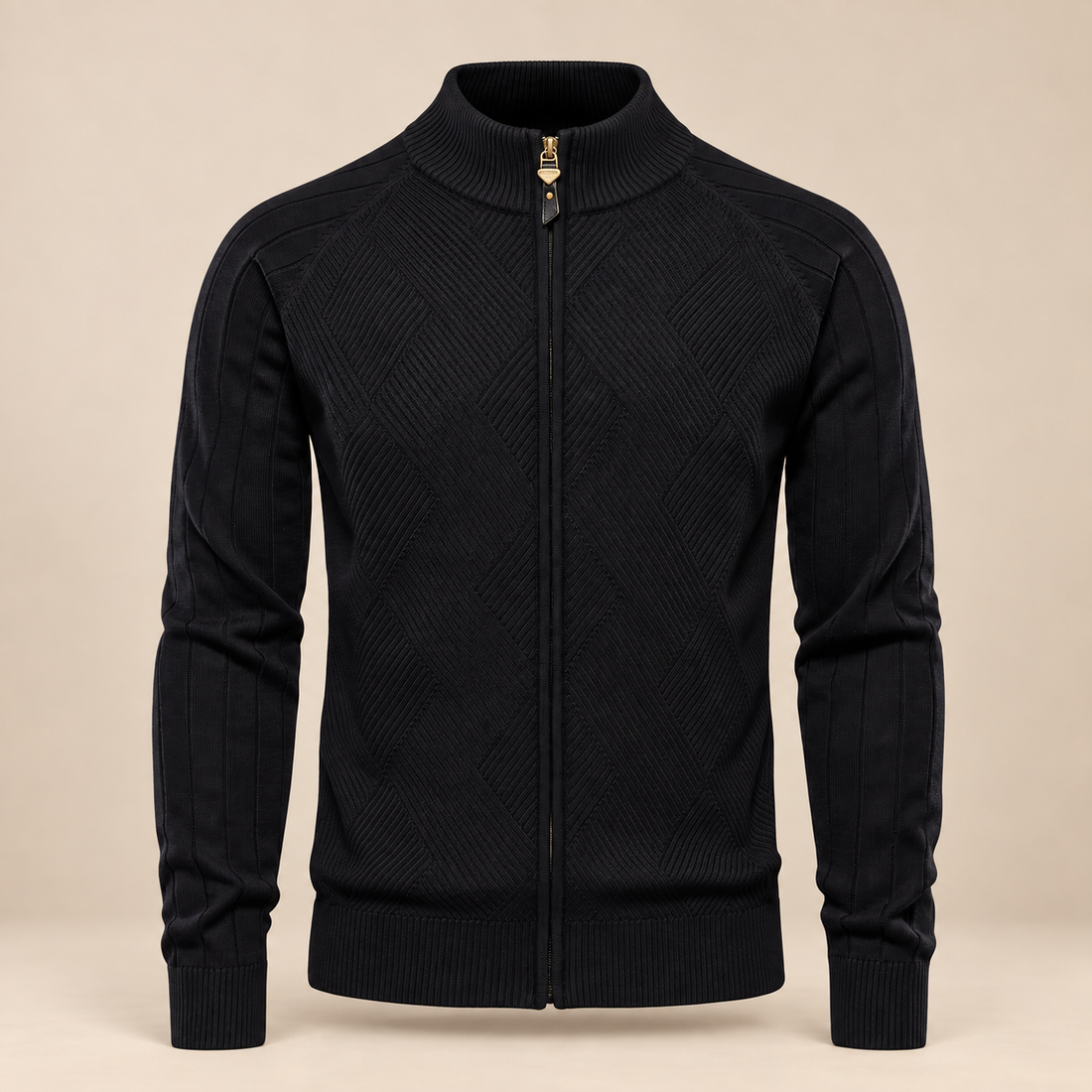 Men's Diamond Knit Full-Zip Cardigan