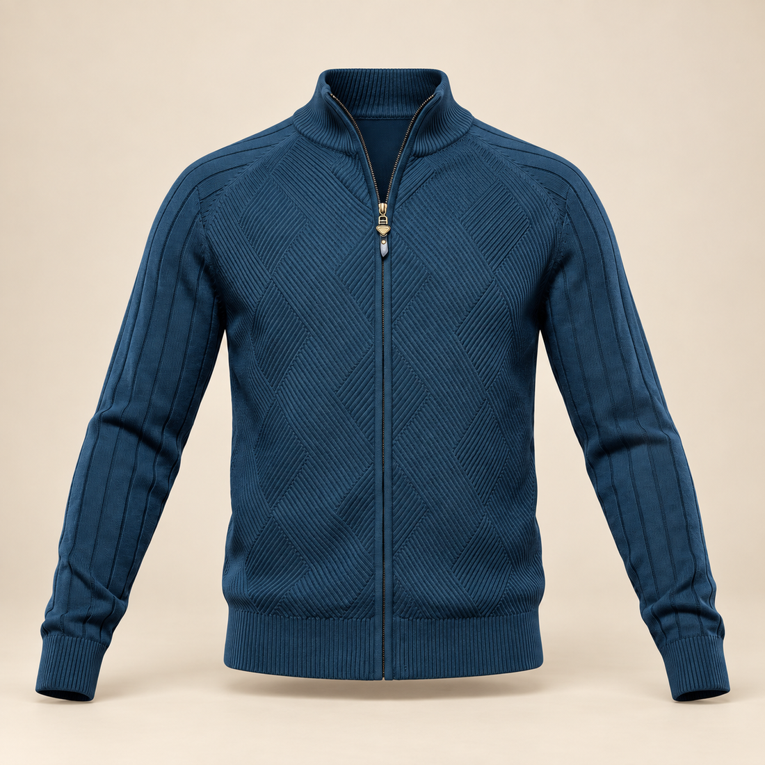 Men's Diamond Knit Full-Zip Cardigan