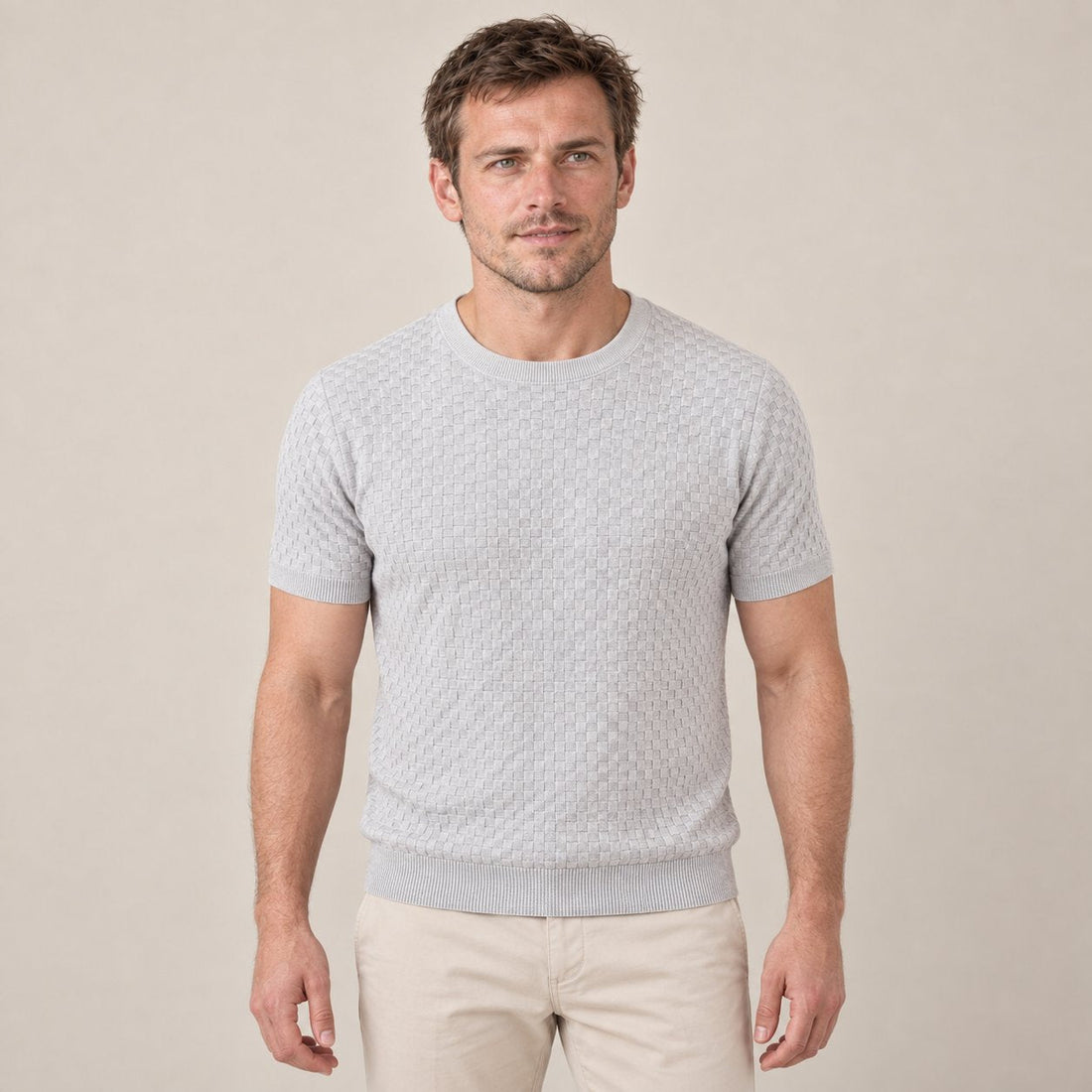 Men's Basket Weave Knit T-Shirt