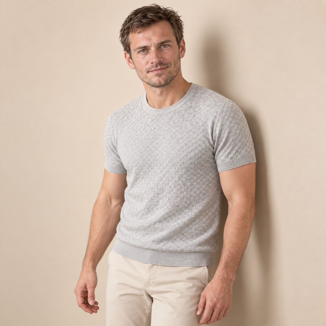 Men's Basket Weave Knit T-Shirt