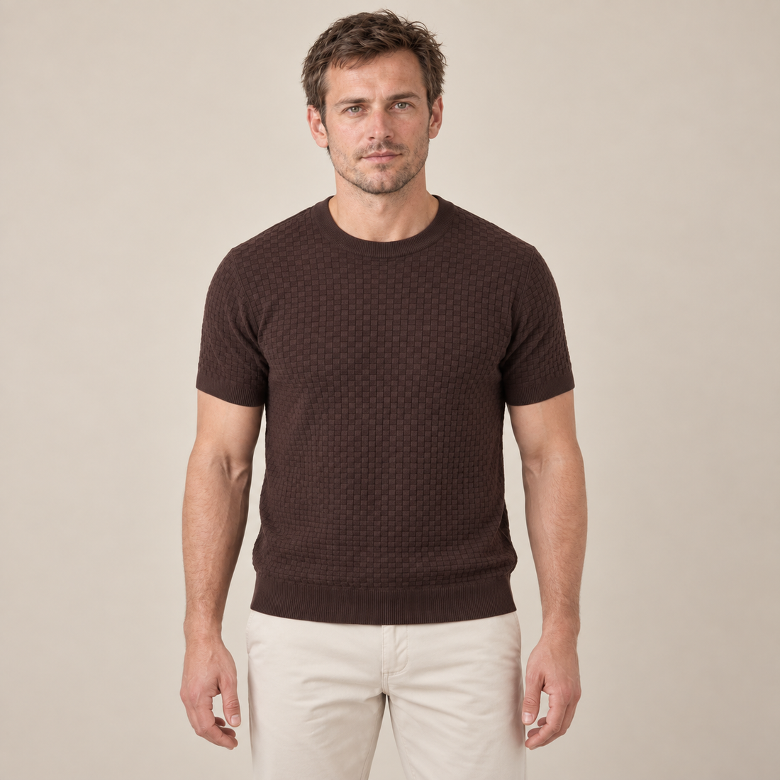 Men's Basket Weave Knit T-Shirt