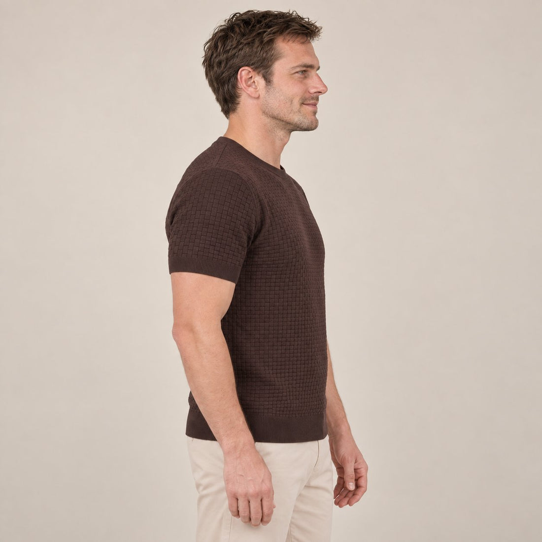 Men's Basket Weave Knit T-Shirt
