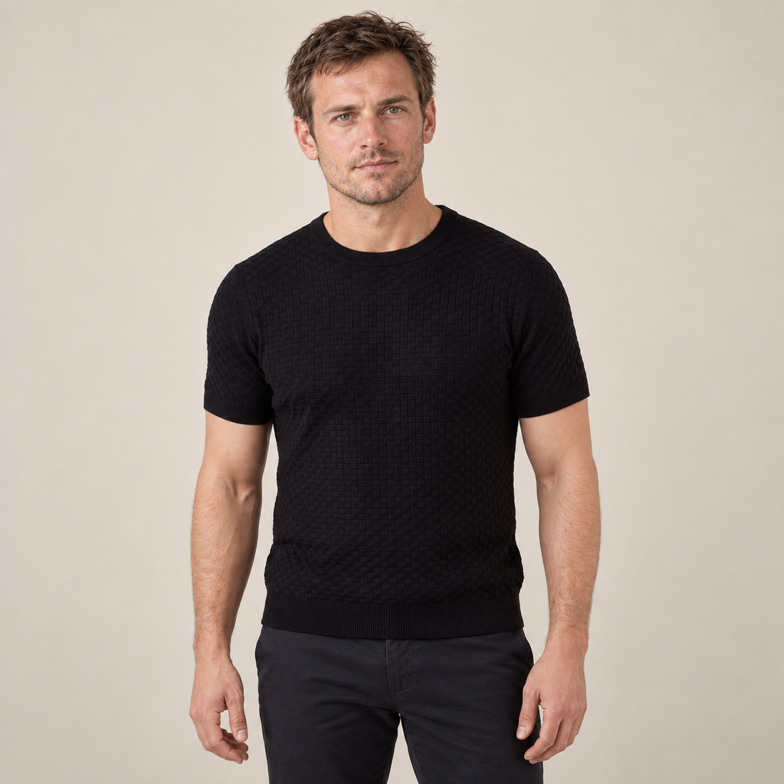 Men's Basket Weave Knit T-Shirt