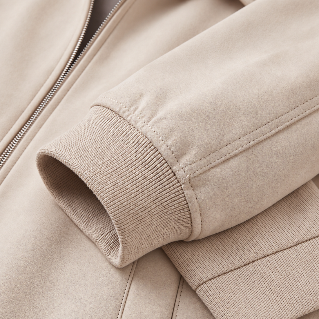 Men's Beige Bomber Jacket