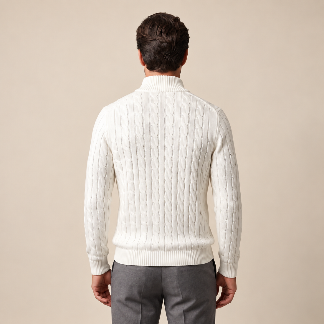 Men's Cable Knit Half-Zip Sweater