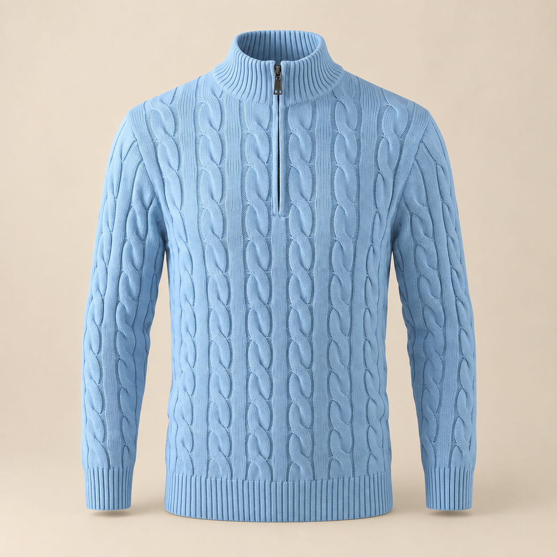 Men's Cable Knit Half-Zip Sweater