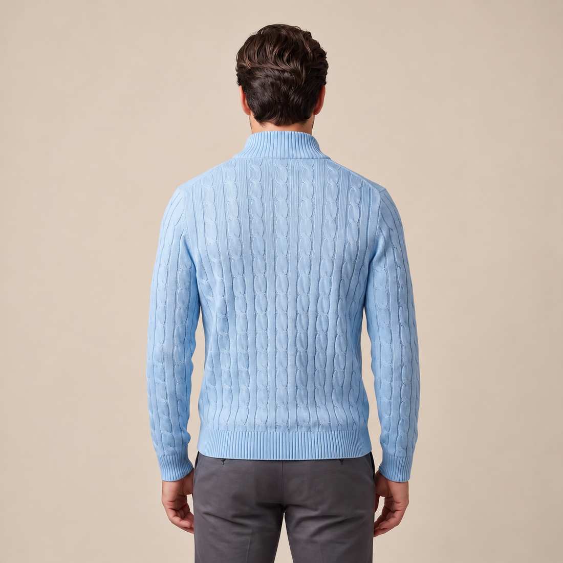 Men's Cable Knit Half-Zip Sweater