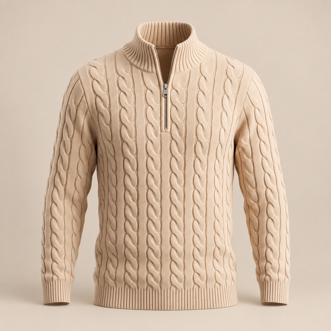 Men's Cable Knit Half-Zip Sweater
