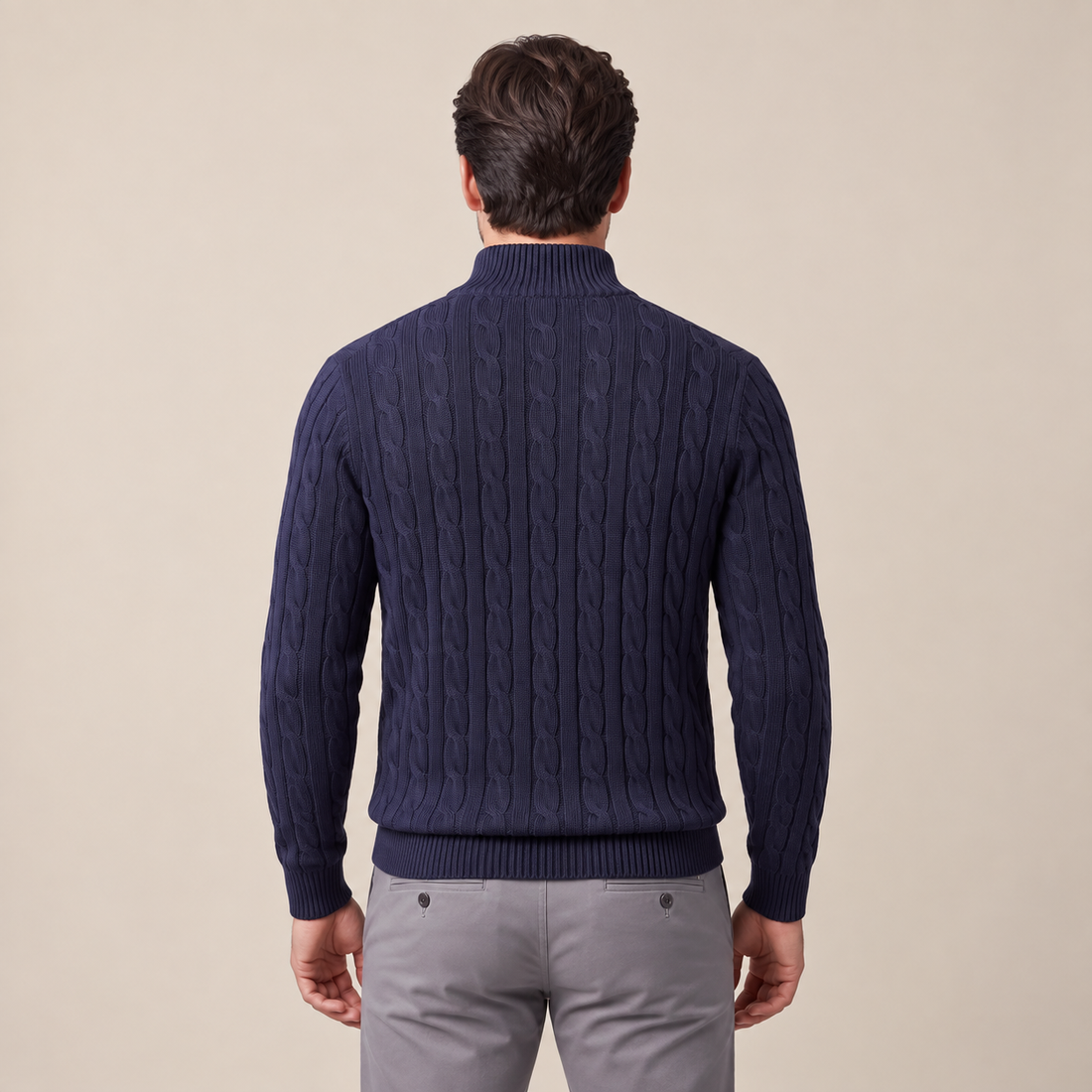 Men's Cable Knit Half-Zip Sweater