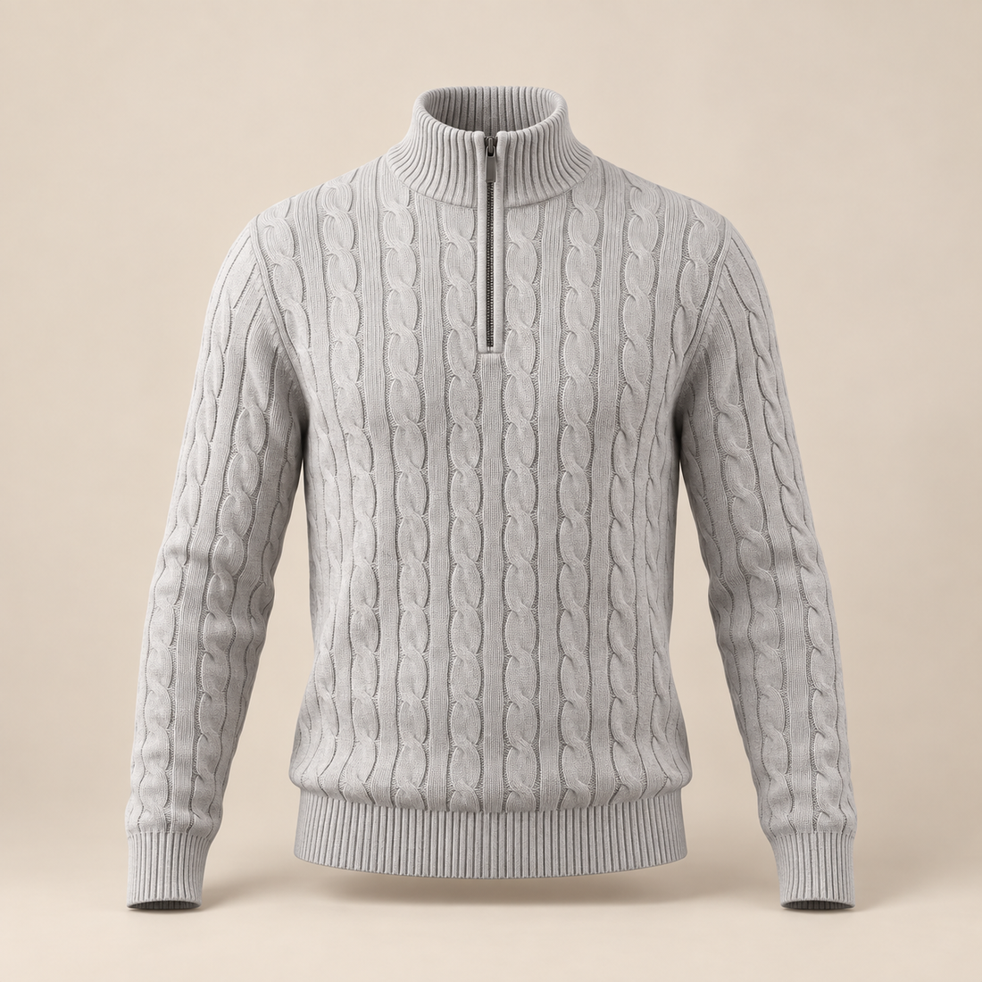 Men's Cable Knit Half-Zip Sweater