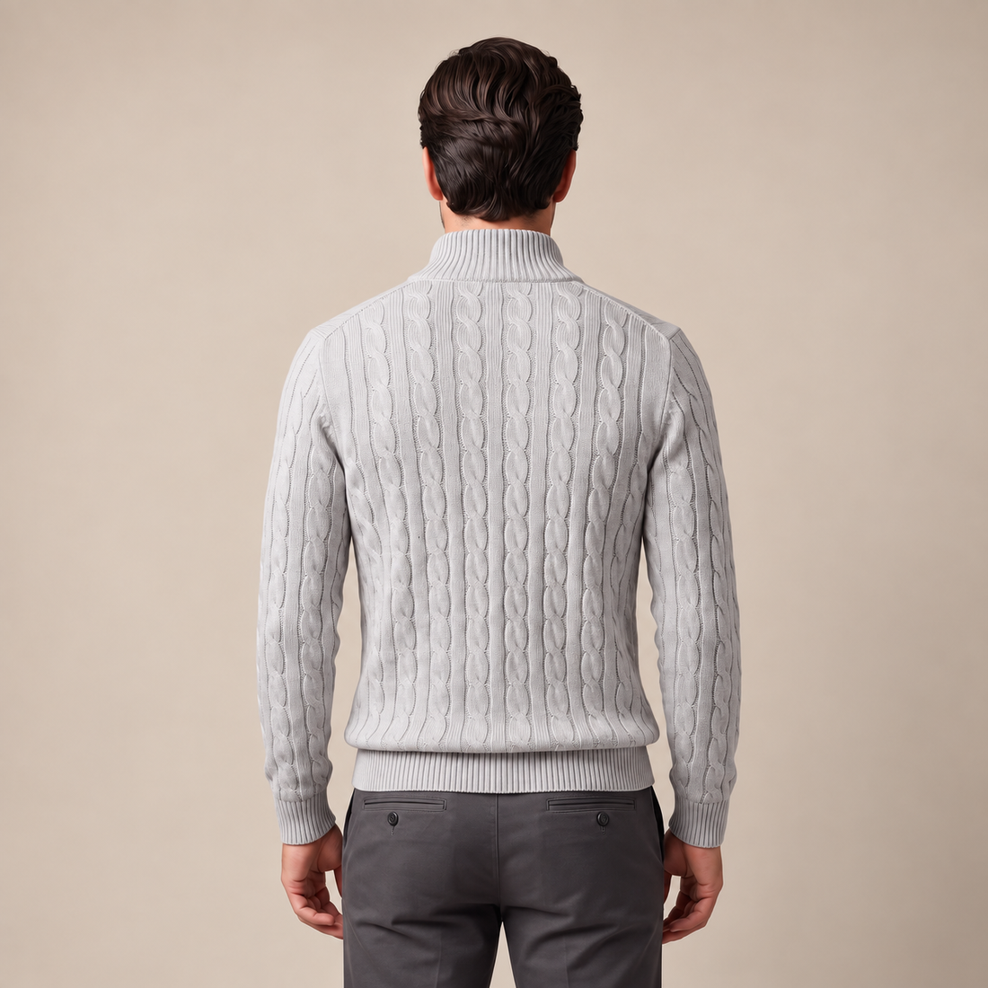 Men's Cable Knit Half-Zip Sweater