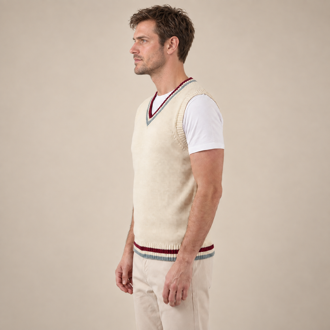 Men's Cable Knit V-Neck Sweater Vest