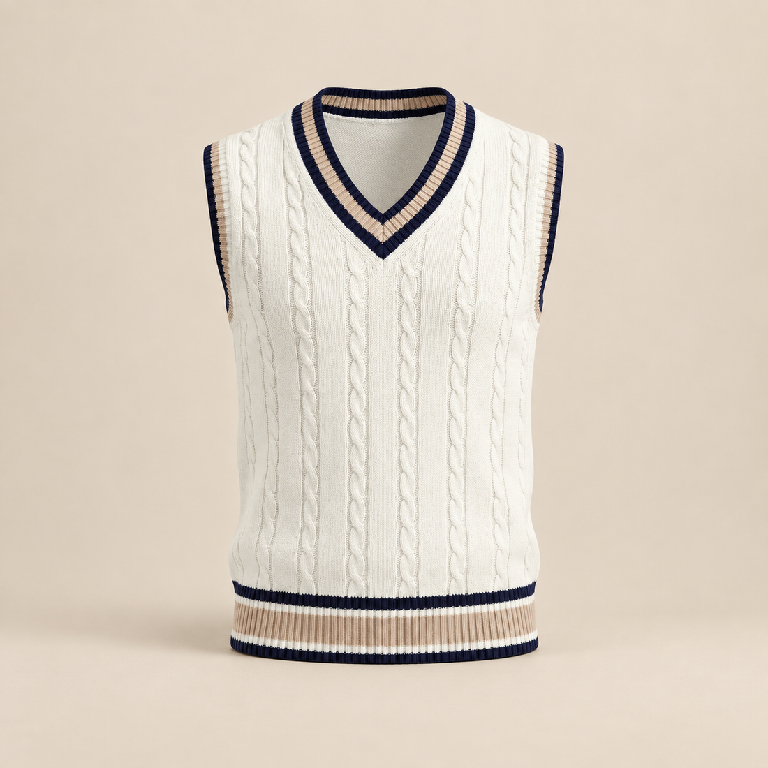 Men's Cable Knit V-Neck Sweater Vest