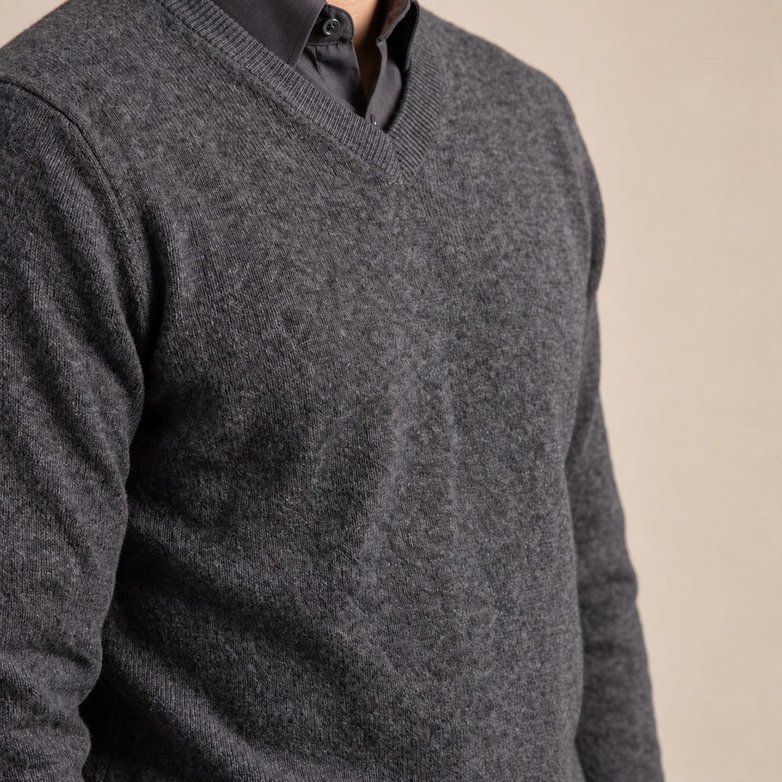 Men's Casual V-Neck Knit Sweater