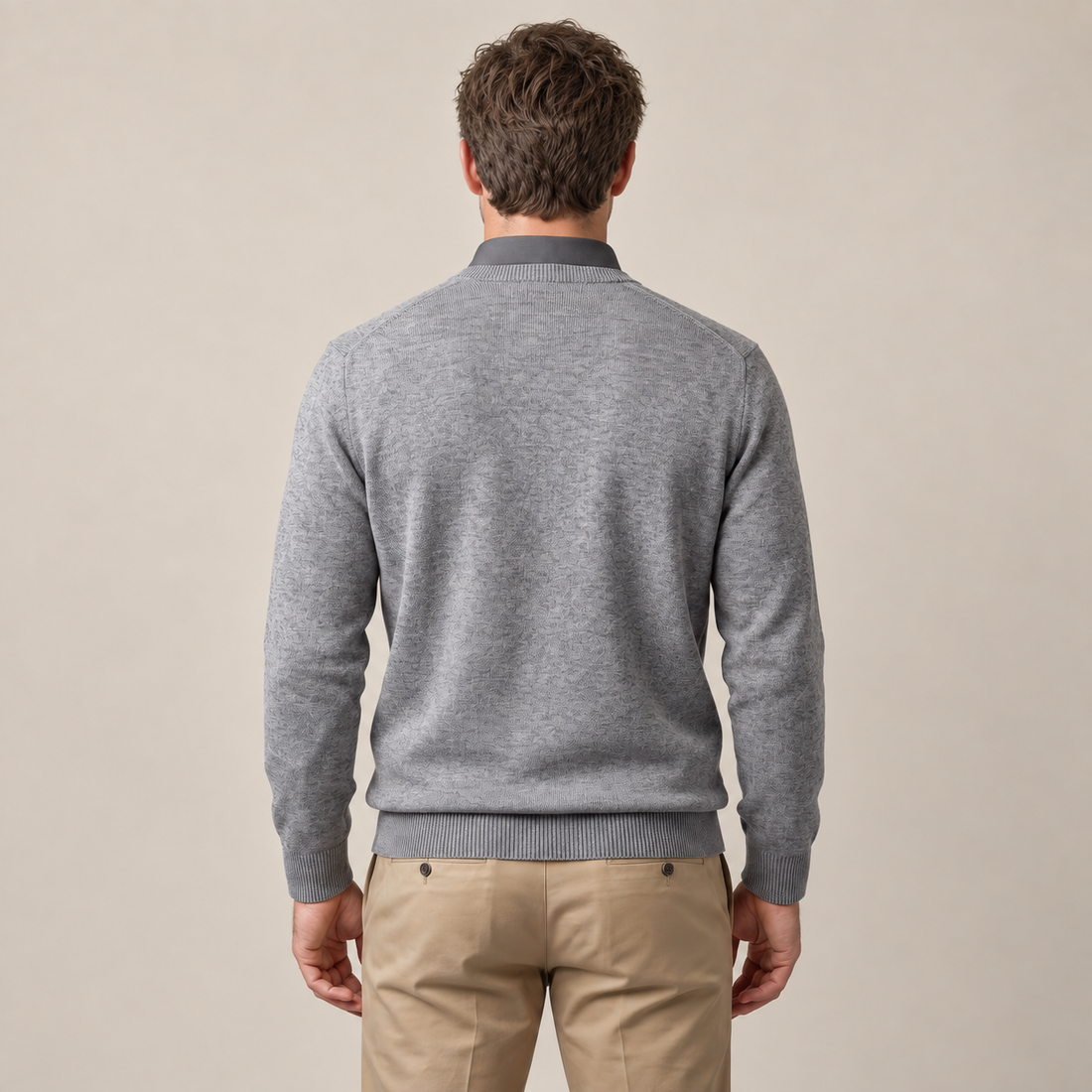 Men's Casual V-Neck Knit Sweater