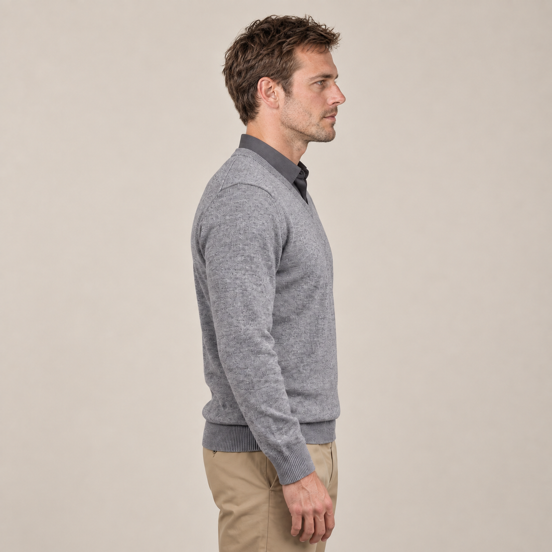 Men's Casual V-Neck Knit Sweater