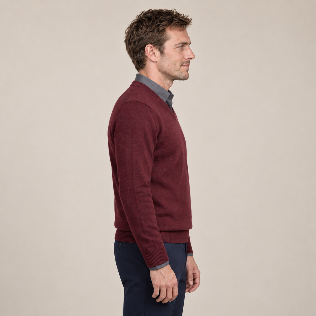 Men's Casual V-Neck Knit Sweater