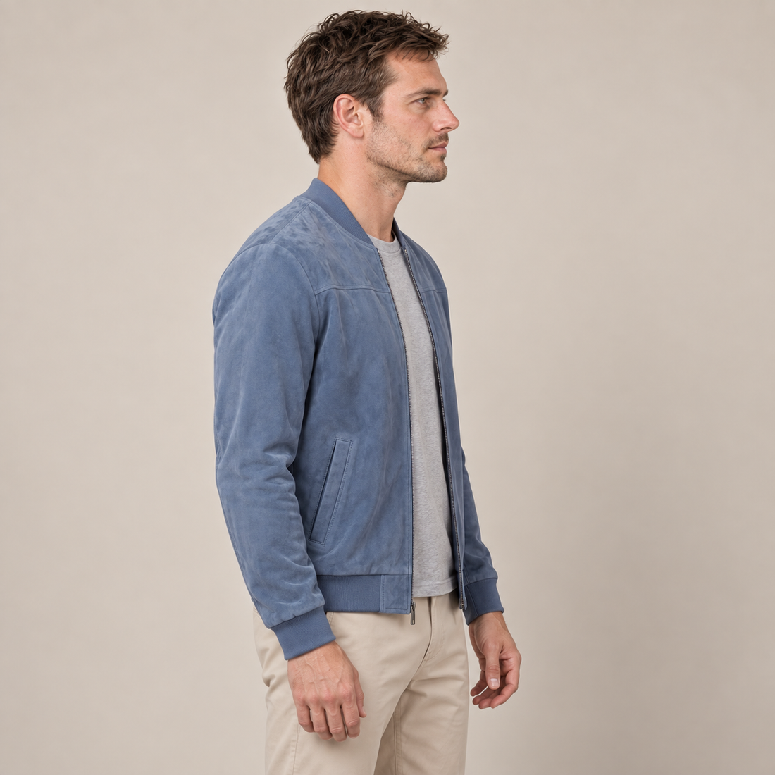Men's Casual Velvet Bomber Jacket