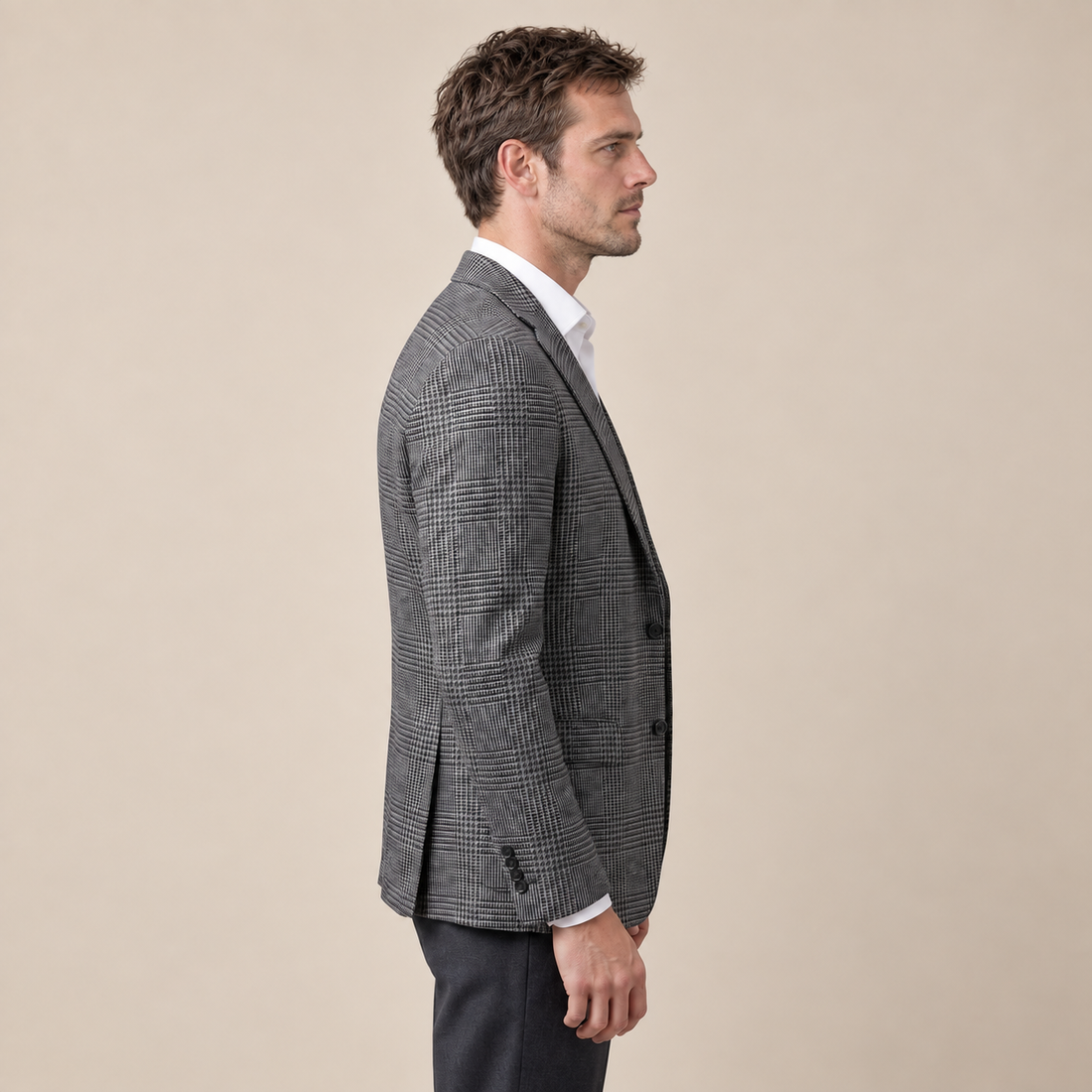 Men's Check Casual Blazer Jacket - Stylish Sport Coat