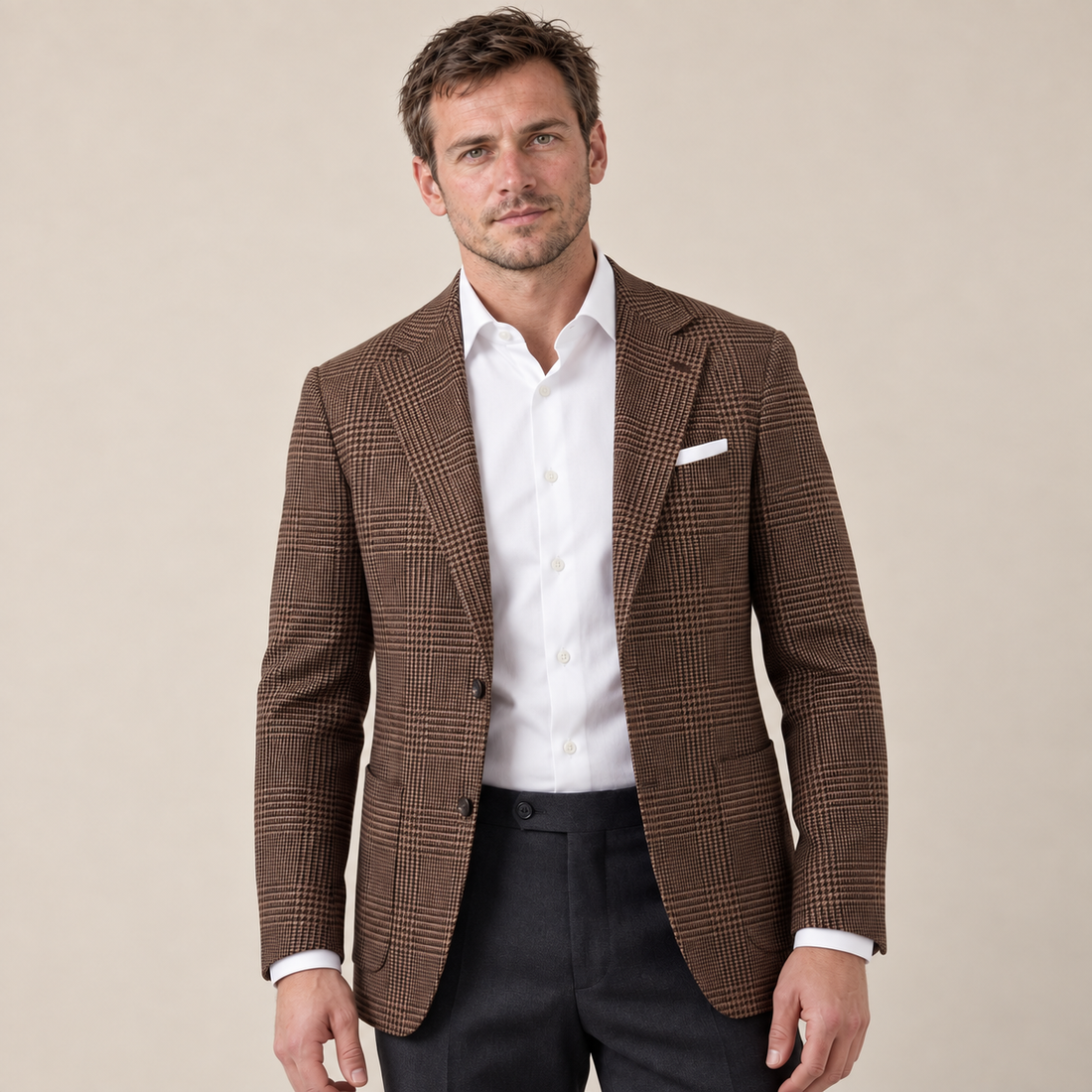 Men's Check Casual Blazer Jacket - Stylish Sport Coat