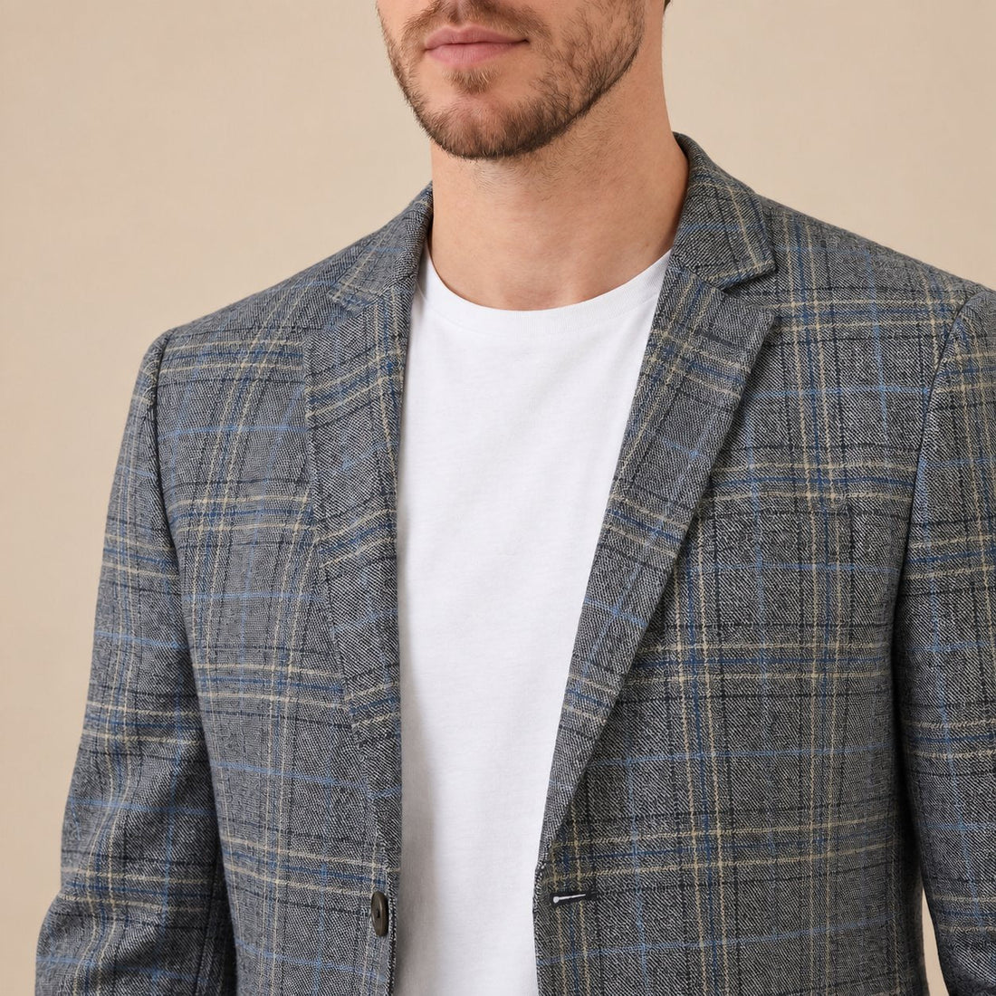 Men's Checked Blazer Jacket
