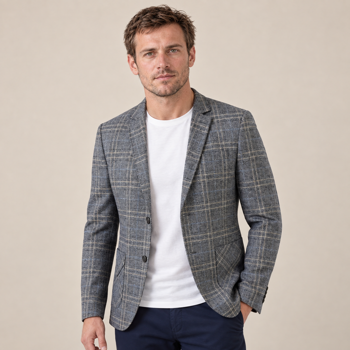 Men's Checked Blazer Jacket