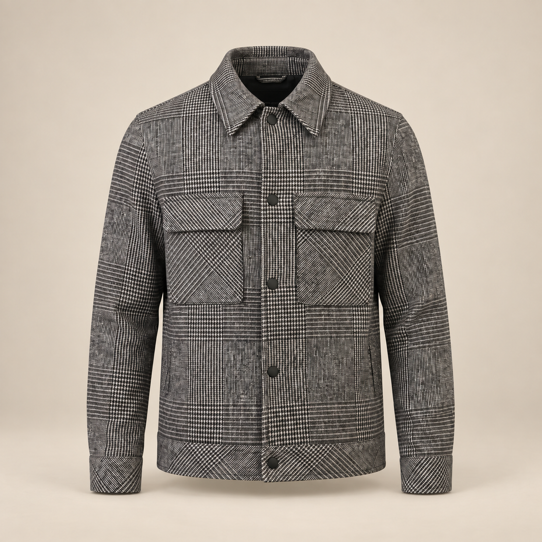Men's Checked Spring Overcoat
