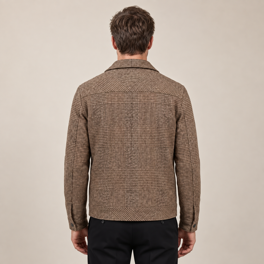 Men's Checked Spring Overcoat