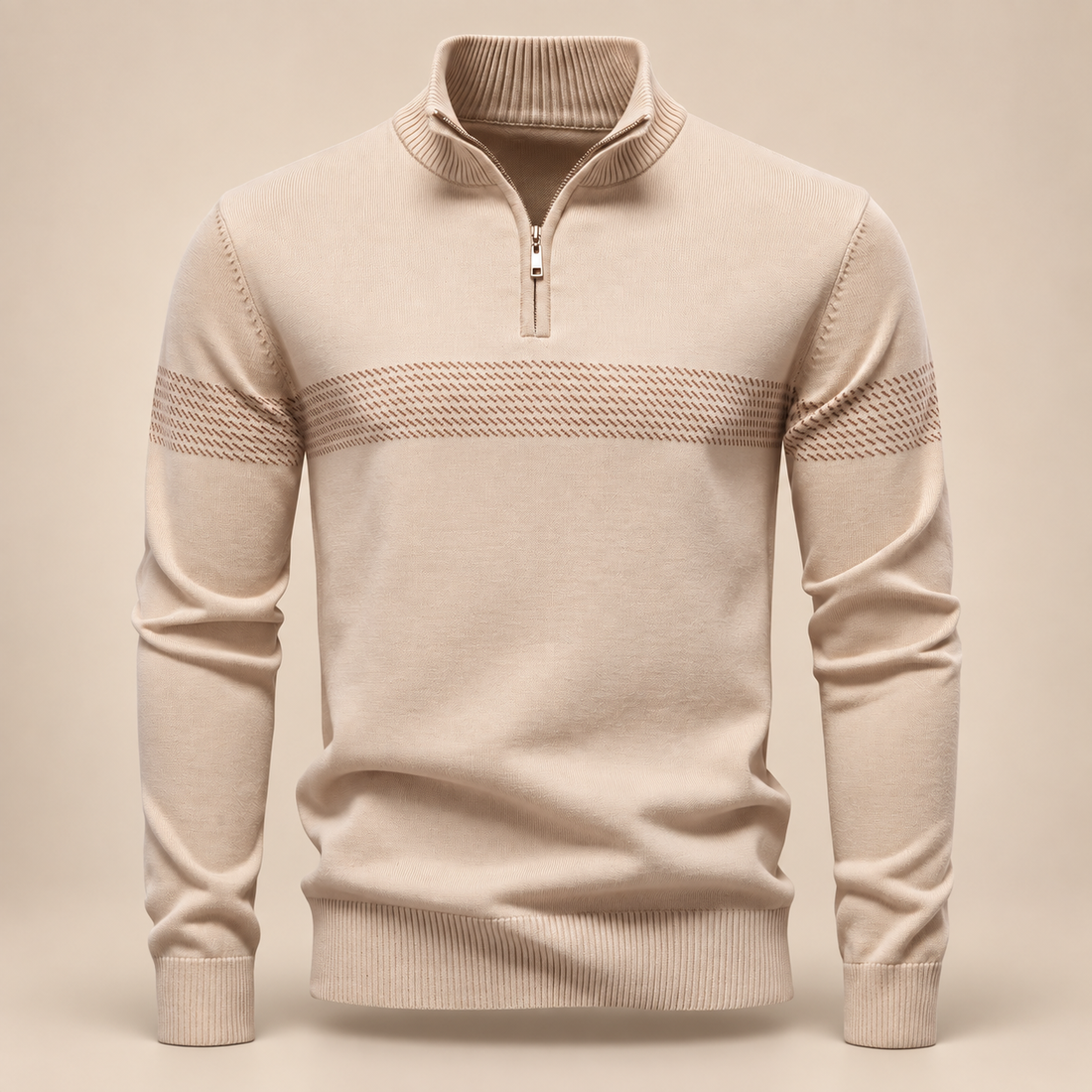 Men's Chevron Stripe Quarter-Zip Sweater