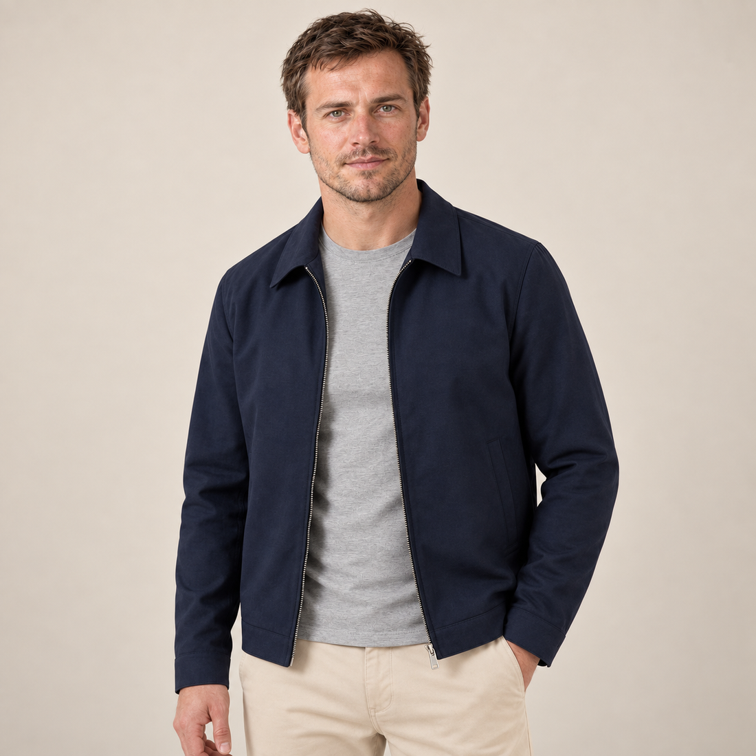 Men's Classic Collar Mid-Season Jacket