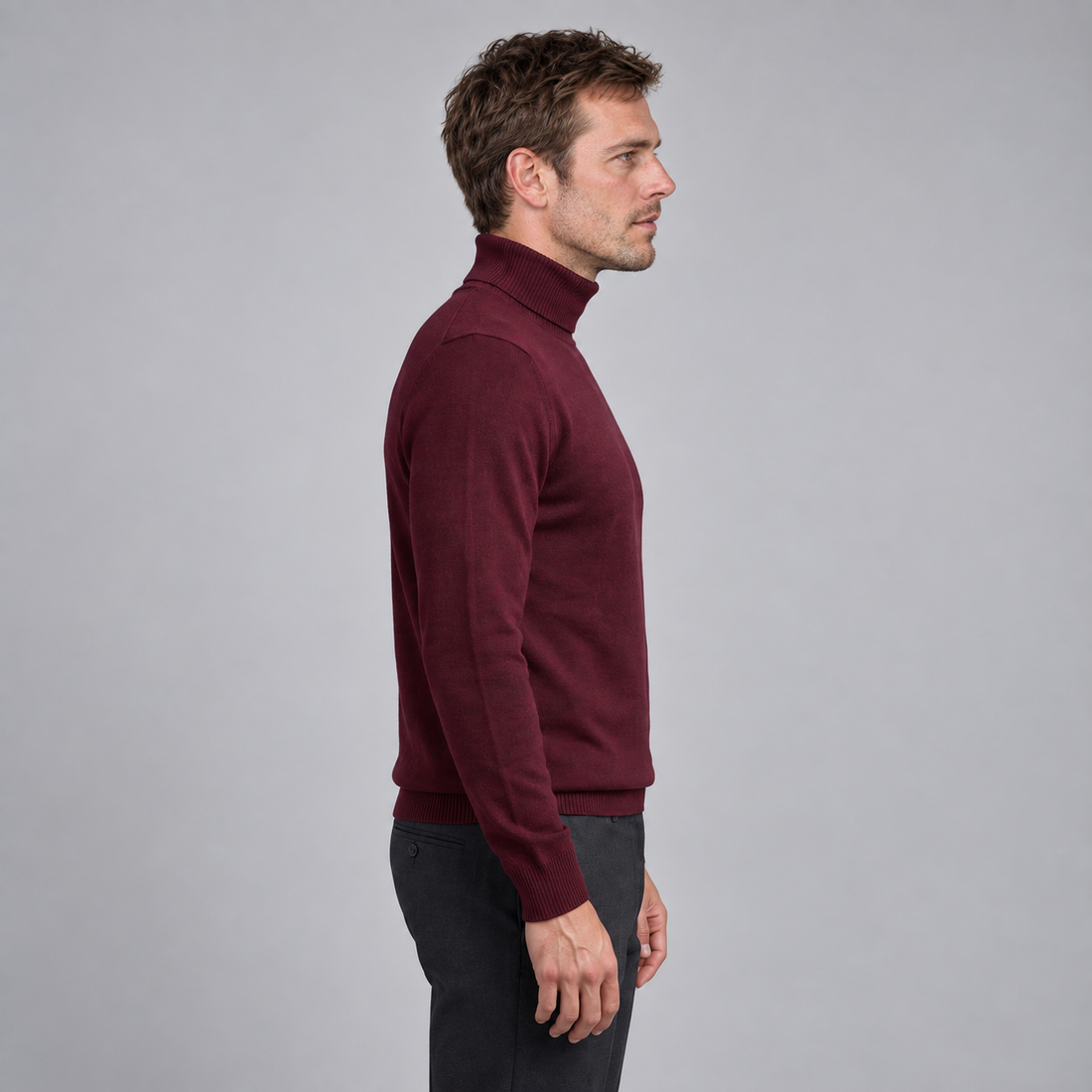 Men's Slim Fit Viscose Turtleneck Sweater